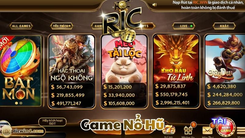 Danh sách game nổ hũ Ricwin đáng trải nghiệm nhất