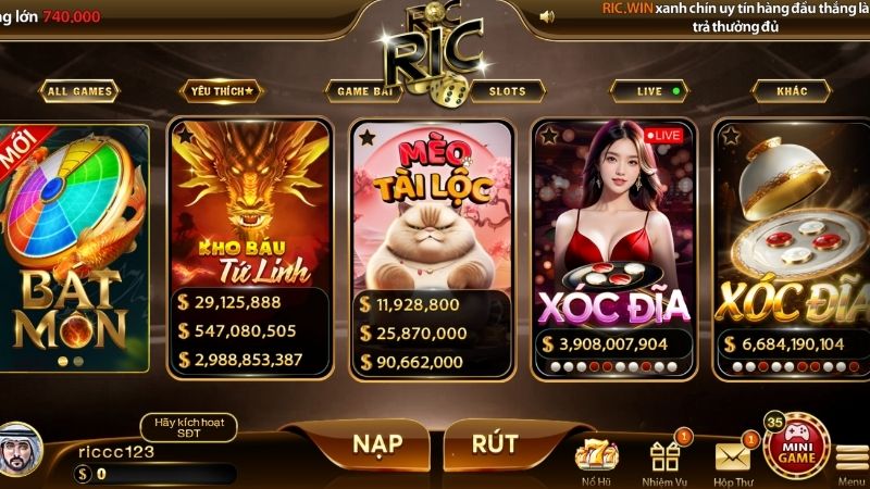 Giới thiệu Ricwin - Sảnh game chất lượng
