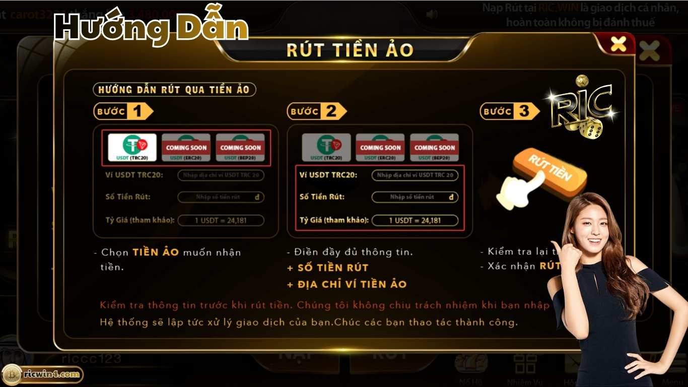 Hướng dẫn rút tiền ảo Ricwin cho người mới Hướng dẫn rút tiền ảo Ricwin cho người mới