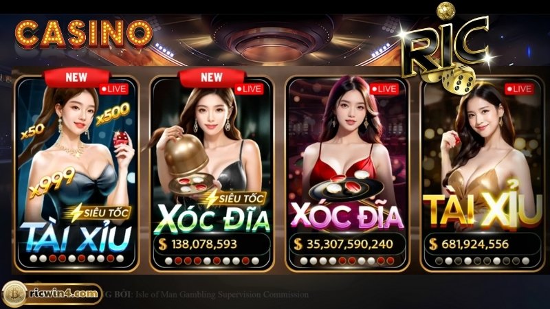 Tổng hợp sản phẩm cược được yêu thích nhất casino Ricwin