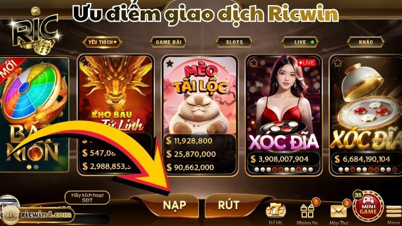 Ưu điểm vượt trội của hệ thống nạp tiền Ricwin